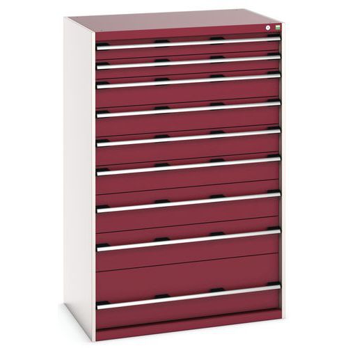 Szafki warsztatowe z szufladami Bott Cubio, 160 x 105 x 65-75 cm, 9 szuflad