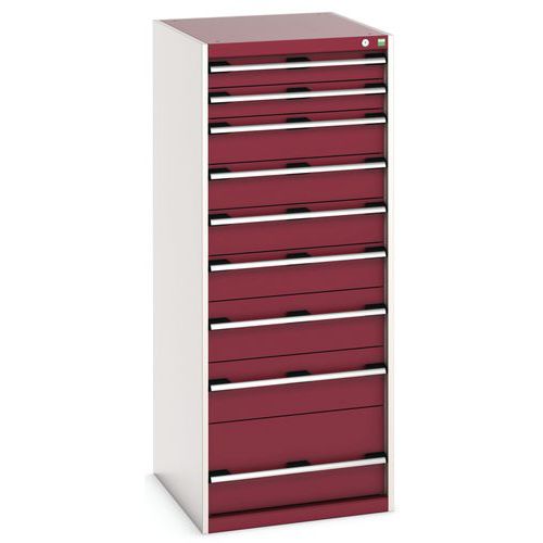 Warsztatowe szafki z szufladami Bott Cubio, 160 x 65 x 52,5-75 cm, 9 szuflad