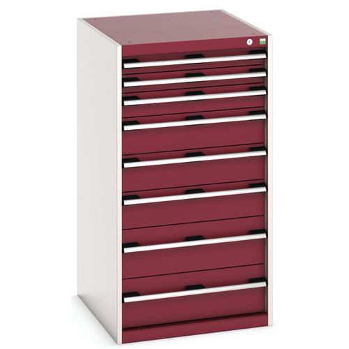 Warsztatowe szafki z szufladami Bott Cubio, 120 x 65 x 52,5-75 cm, 8 szuflad