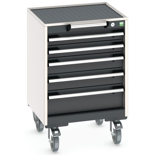 Komoda mobilna Bott Cubio, 79 x 52,5 x 52,5 cm, 5 szuflad, multipleks/linoleum/mat