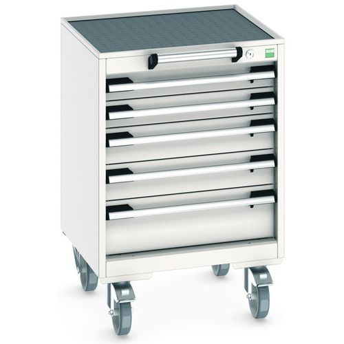 Komoda mobilna Bott Cubio, 79 x 52,5 x 52,5 cm, 5 szuflad, multipleks/linoleum/mat