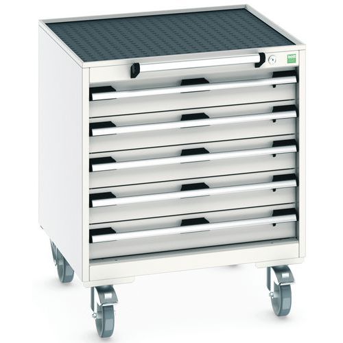 Komoda mobilna Bott Cubio, 79 x 65 x 65 cm, 5 szuflad, multipleks/linoleum/mat