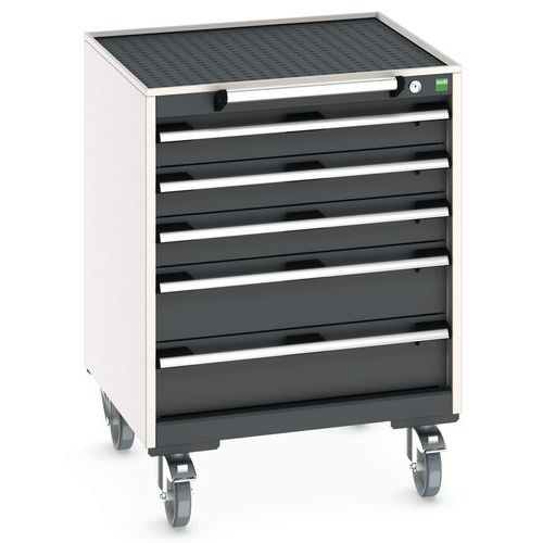 Komoda mobilna Bott Cubio, 89 x 65 x 65 cm, 5 szuflad, multipleks/linoleum/mata