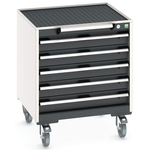 Komoda mobilna Bott Cubio, 79 x 65 x 65 cm, 5 szuflad, multipleks/linoleum/mat