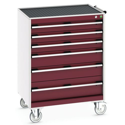 Komoda mobilna Bott Cubio, 109 x 80 x 65 cm, 6 szuflad, multipleks/linoleum/mat
