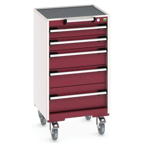 Komoda mobilna Bott Cubio, 99 x 52,5 x 52,5 cm, 5 szuflad, multipleks/linoleum/mat