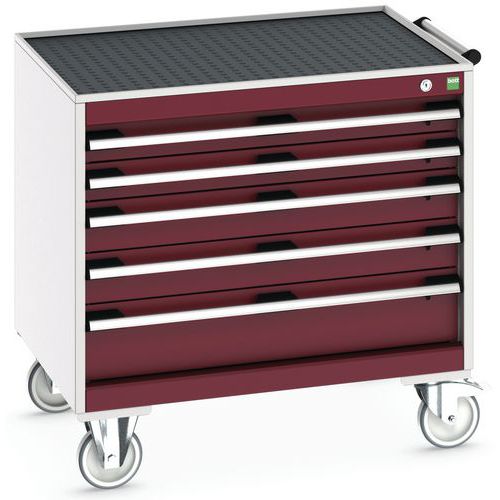 Komoda mobilna Bott Cubio, 79 x 80 x 65 cm, 5 szuflad, multipleks/linoleum/mat