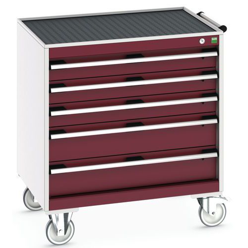 Komoda mobilna Bott Cubio, 89 x 80 x 65 cm, 5 szuflad, multipleks/linoleum/mat
