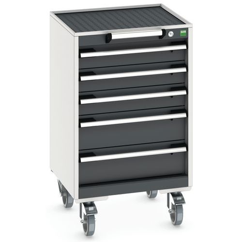 Komoda mobilna Bott Cubio, 89 x 52,5 x 52,5 cm, 5 szuflad, multipleks/linoleum/mat