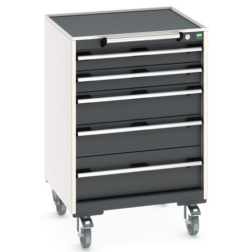 Komoda mobilna Bott Cubio, 99 x 65 x 65 cm, 5 szuflad, multipleks/linoleum/mata