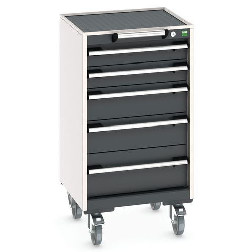 Komoda mobilna Bott Cubio, 99 x 52,5 x 52,5 cm, 5 szuflad, multipleks/linoleum/mat