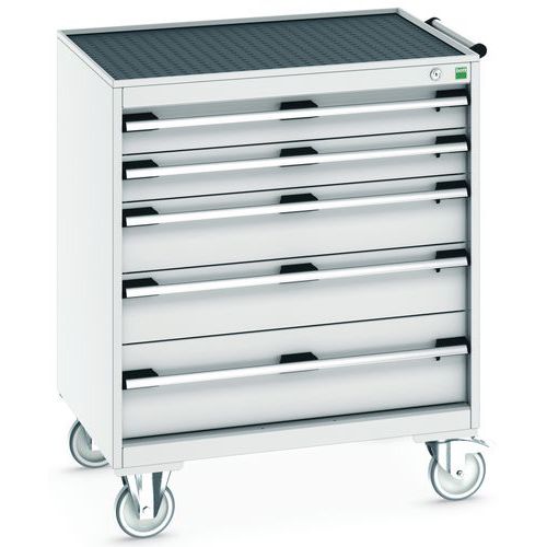 Komoda mobilna Bott Cubio, 99 x 80 x 65 cm, 5 szuflad, multipleks/linoleum/mata