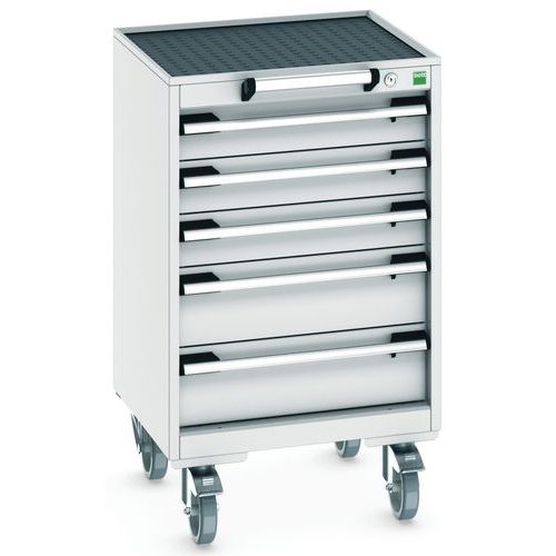 Komoda mobilna Bott Cubio, 89 x 52,5 x 52,5 cm, 5 szuflad, multipleks/linoleum/mat