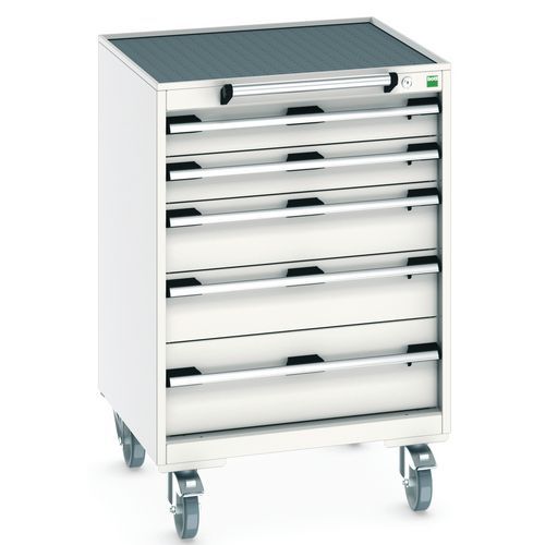 Komoda mobilna Bott Cubio, 99 x 65 x 65 cm, 5 szuflad, multipleks/linoleum/mata