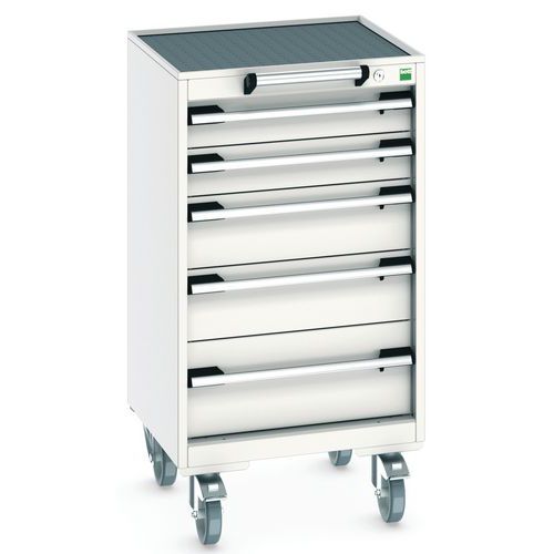 Komoda mobilna Bott Cubio, 99 x 52,5 x 52,5 cm, 5 szuflad, multipleks/linoleum/mat