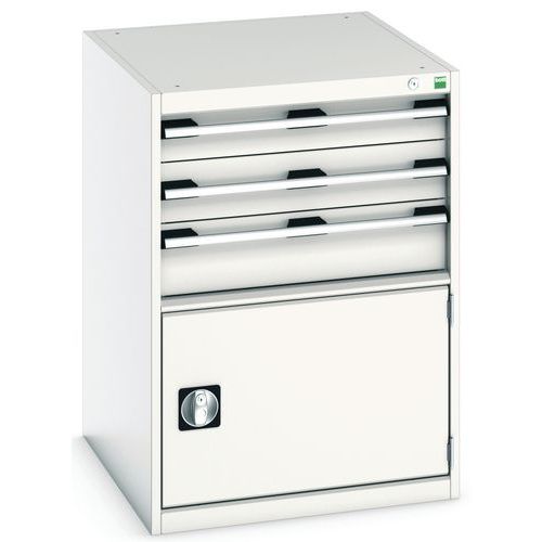Warsztatowe szafki z szufladami Bott Cubio, 90 x 65 x 52,5-75 cm, 3 szuflady, 1 szafka