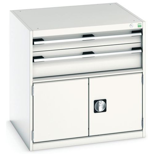 Warsztatowe szafki z szufladami Bott Cubio, 80 x 80 x 52,5-75 cm, 2 szuflady, 1 szafka