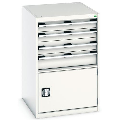 Warsztatowe szafki z szufladami Bott Cubio, 100 x 65 x 52,5-75 cm, 4 szuflady, 1 szafka