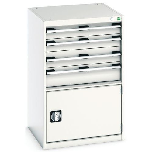 Warsztatowe szafki z szufladami Bott Cubio, 100 x 65 x 52,5-75 cm, 4 szuflady, 1 szafka