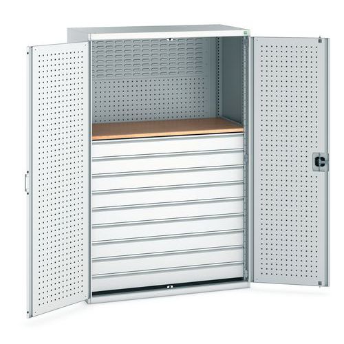 Szafki warsztatowe z szufladami Bott Cubio 160, multiplex, wys. 200 cm