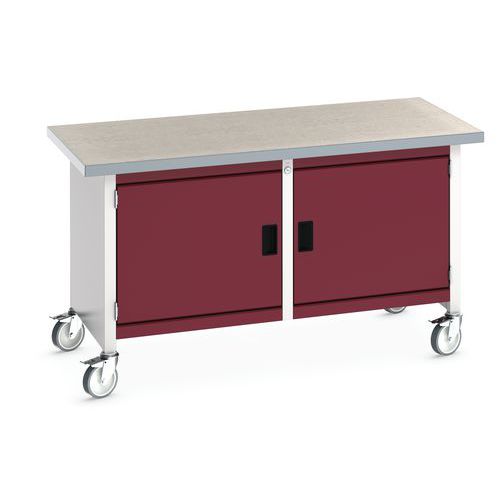 Mobilny stół warsztatowy Bott Cubio Storage, 84 x 150 x 75 cm, 2 szafki, multipleks/linoleum