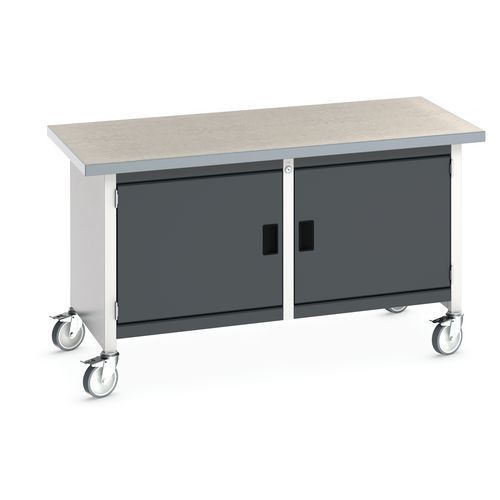 Mobilny stół warsztatowy Bott Cubio Storage, 84 x 150 x 75 cm, 2 szafki, multipleks/linoleum