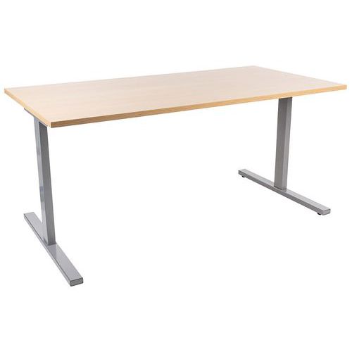 Biurka biurowe Misao T Manutan Expert, 71,5 x 120 - 180 x 80 cm, dąb