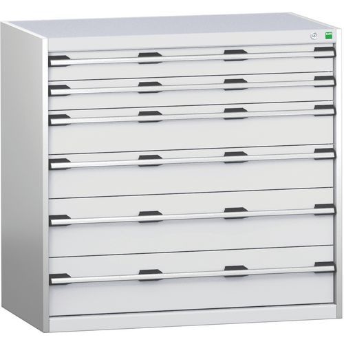 Szafki warsztatowe z szufladami Bott Cubio 200, 100 x 105 x 65-75 cm, 6 szuflad