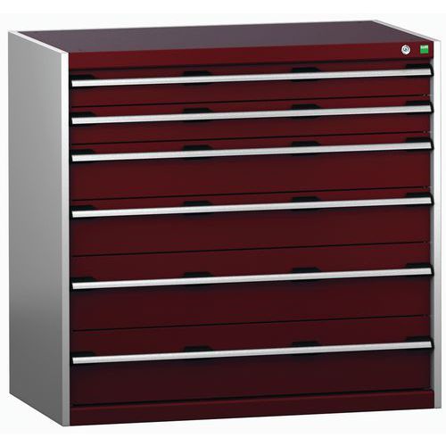 Szafki warsztatowe z szufladami Bott Cubio 200, 100 x 105 x 65-75 cm, 6 szuflad