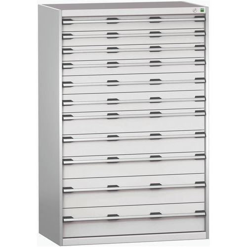 Szafki warsztatowe z szufladami Bott Cubio 200, 160 x 105 x 65-75 cm, 11 szuflad