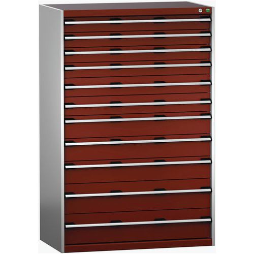 Szafki warsztatowe z szufladami Bott Cubio 200, 160 x 105 x 65-75 cm, 11 szuflad