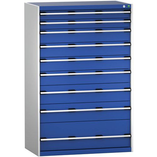 Szuflady warsztatowe Bott Cubio 200, 160 x 105 x 65-75 cm, 9 szuflad