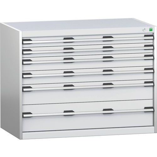 Szafki warsztatowe z szufladami Bott Cubio 200, 80 x 105 x 65-75 cm, 6 szuflad