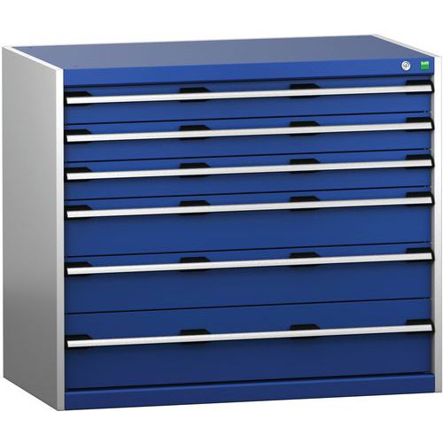 Warsztatowe szafki z szufladami Bott Cubio 200, 90 x 105 x 65-75 cm, 6 szuflad