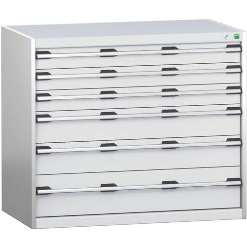 Warsztatowe szafki z szufladami Bott Cubio 200, 90 x 105 x 65-75 cm, 6 szuflad