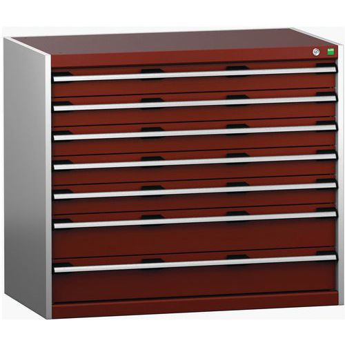 Szafki warsztatowe z szufladami Bott Cubio 200, 90 x 105 x 65-75 cm, 7 szuflad