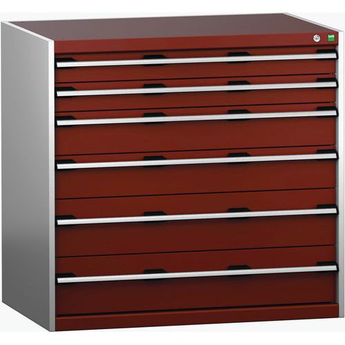 Szafki warsztatowe z szufladami Bott Cubio 200, 100 x 105 x 65-75 cm, 6 szuflad