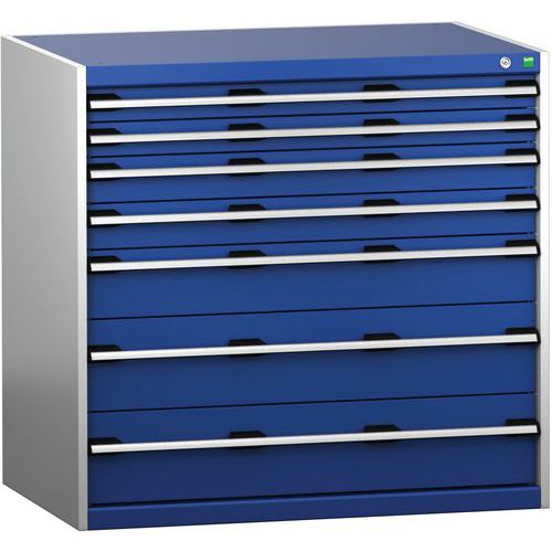 Szafki warsztatowe z szufladami Bott Cubio 200, 100 x 105 x 65-75 cm, 7 szuflad