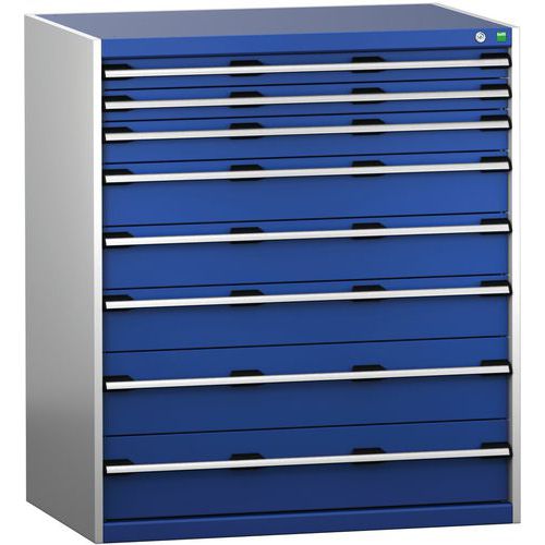 Szafki warsztatowe z szufladami Bott Cubio 200, 120 x 105 x 65-75 cm, 8 szuflad