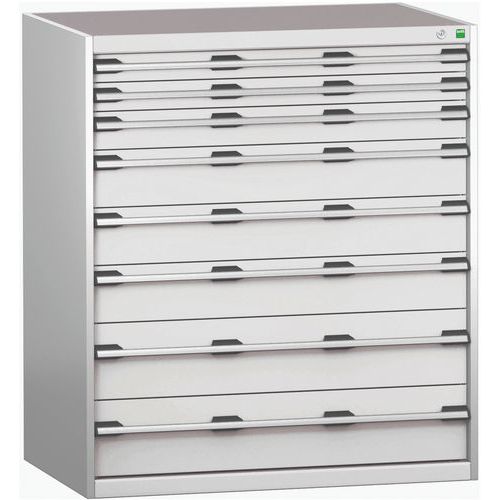 Szafki warsztatowe z szufladami Bott Cubio 200, 120 x 105 x 65-75 cm, 8 szuflad