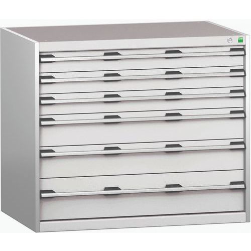 Warsztatowe szafki z szufladami Bott Cubio 200, 90 x 105 x 65-75 cm, 6 szuflad
