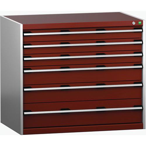 Warsztatowe szafki z szufladami Bott Cubio 200, 90 x 105 x 65-75 cm, 6 szuflad