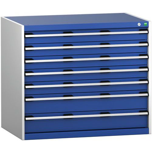 Szafki warsztatowe z szufladami Bott Cubio 200, 90 x 105 x 65-75 cm, 7 szuflad