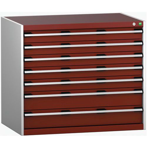 Szafki warsztatowe z szufladami Bott Cubio 200, 90 x 105 x 65-75 cm, 7 szuflad