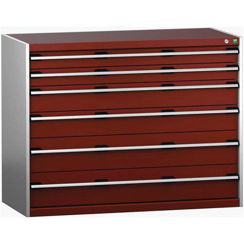 Szafki warsztatowe z szufladami Bott Cubio 200, 100 x 130 x 65-75 cm, 6 szuflad