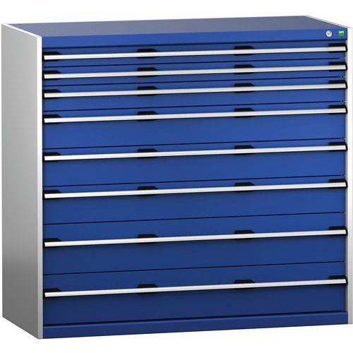 Szafki warsztatowe z szufladami Bott Cubio 200, 120 x 130 x 65-75 cm, 8 szuflad