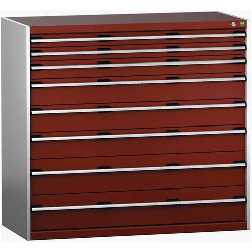 Szafki warsztatowe z szufladami Bott Cubio 200, 120 x 130 x 65-75 cm, 8 szuflad