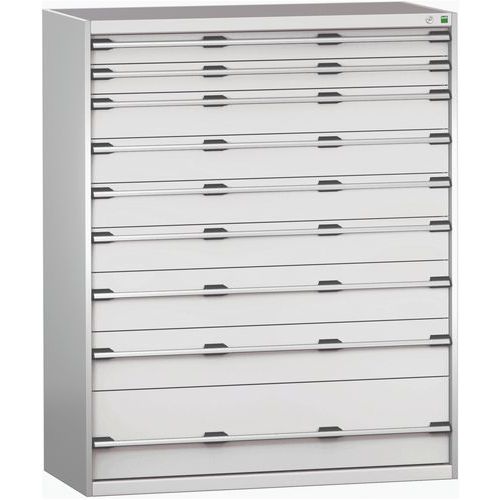 Szuflady warsztatowe Bott Cubio 200, 160 x 130 x 65-75 cm, 9 szuflad