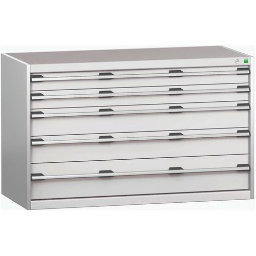 Warsztatowe szafki z szufladami Bott Cubio 200, 80 x 130 x 65-75 cm, 5 szuflad