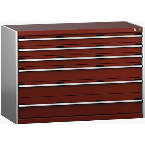 Szafki warsztatowe z szufladami Bott Cubio 200, 90 x 130 x 65-75 cm, 6 szuflad